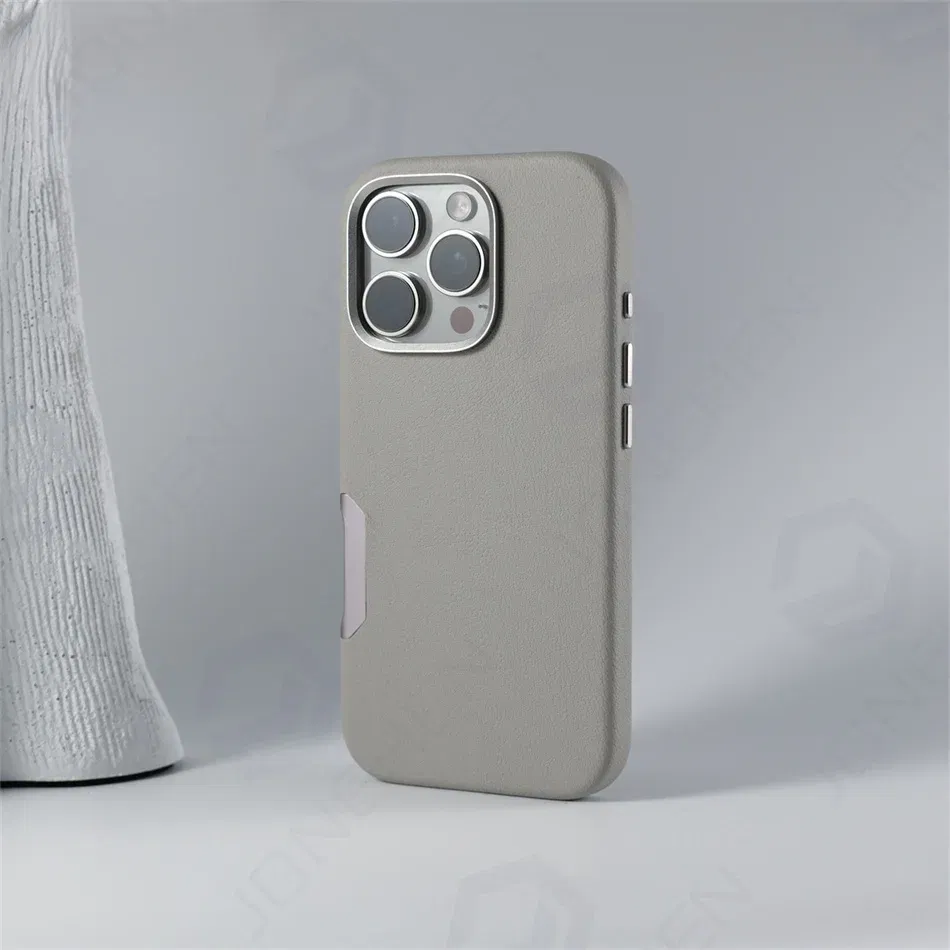 Color: Blue, Material: TPU - Aluminium Camera Button For iPhone 16 Pro Max Case Solid Leather Alloy Len Magnetic Wireless Charge Shockproof Cover For Magsafe