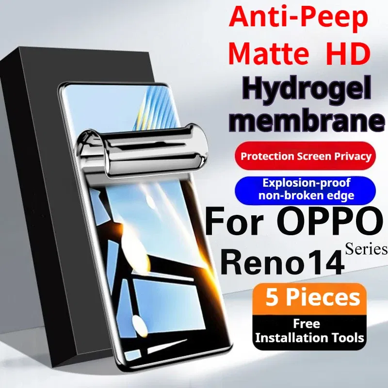 Bundle: 3 Pieces, Material: Anti Peeping, Compatibility by Model: Oppo Reno14 - Reno14Pro Matte Hydrogel Film For OPPO Reno 14Pro Privacy Screen Protector Reno14 Full Coverage Soft HD Protective Anti Peeping