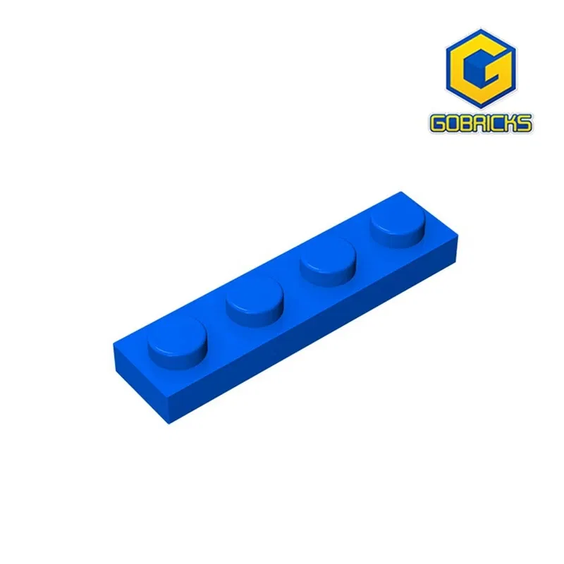 Color: SKY BLUE - Gobricks 10PCS MOC Bricks Parts Plate 3710 1x4 Compatible Assembles Particles For Building Blocks DIY Bricks Educational Toys
