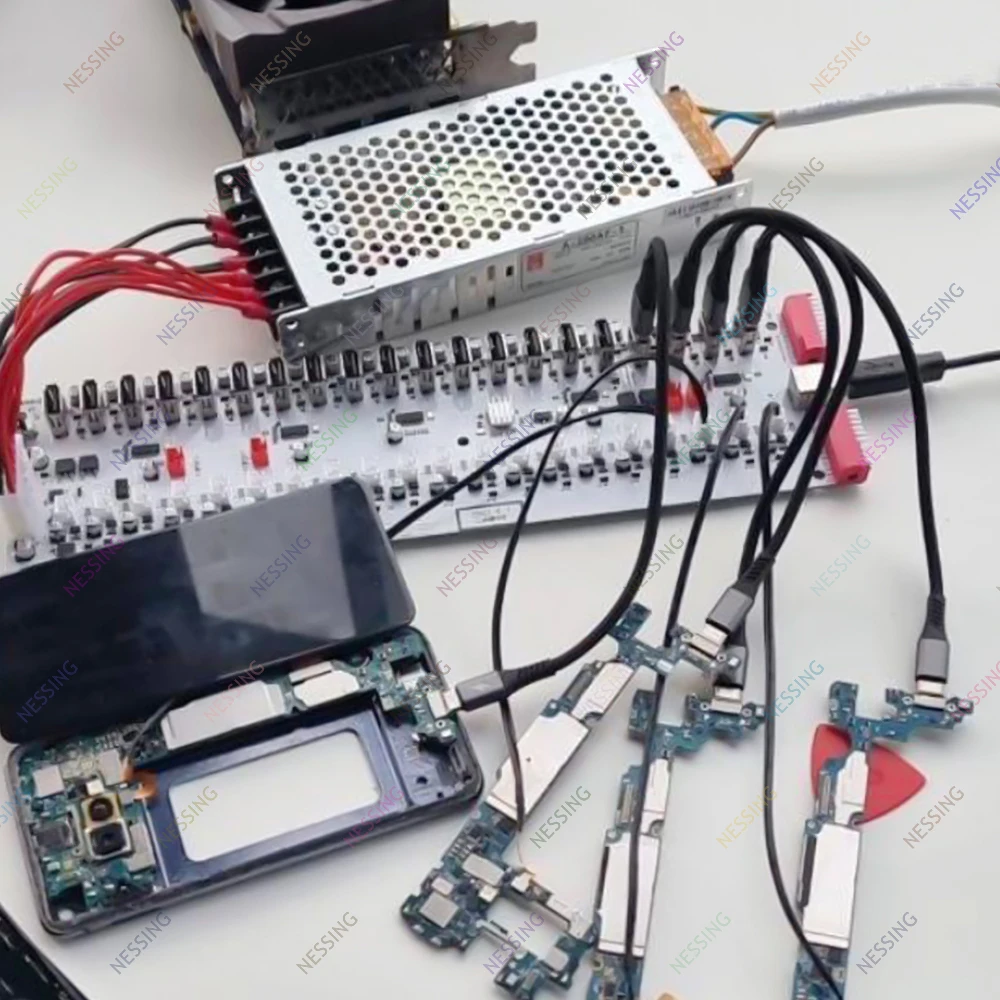 Color: Yellow - Mobile Phone Group Control Equipment Motherboard Ethernet OTG USB Connection Independent Switch Smartphone USB Farm Mainboard