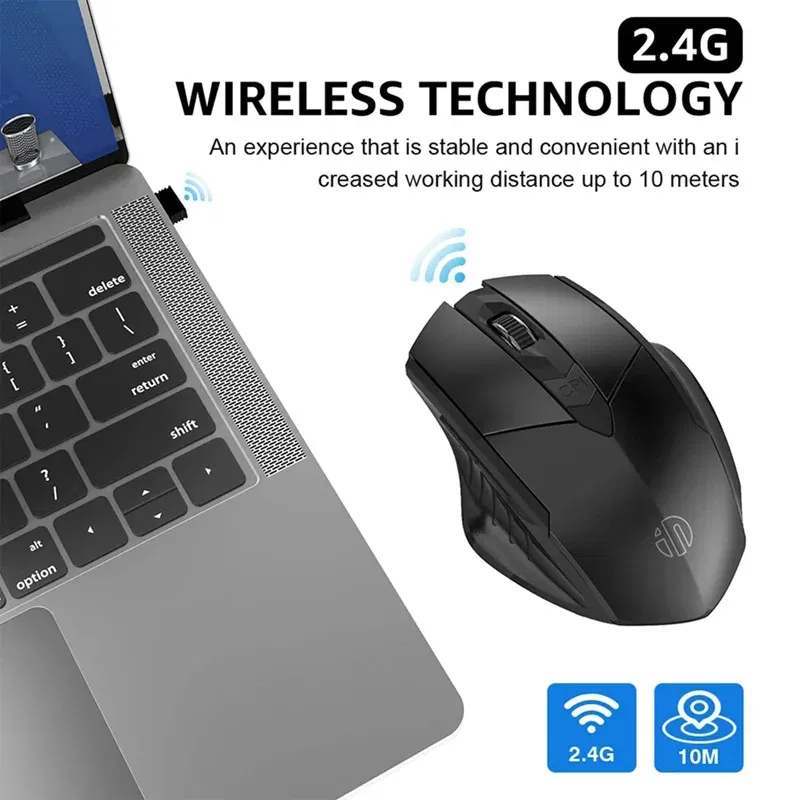 Color: green - Bluetooth Compatible Mouse Rechargeable 2.4G INPHIC PM6 Wireless Mouse Office Mute Support PC Laptop Tablet Smartphone Universal