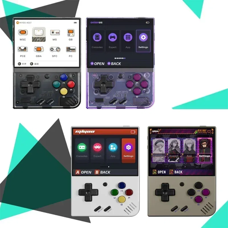 Color: Blue, Bundle: Bundle 1 - MIYOO Mini Plus Portable Retro Handheld Game Console V2 Mini+ IPS Screen Classic Video Game Console Linux System Children's Gift