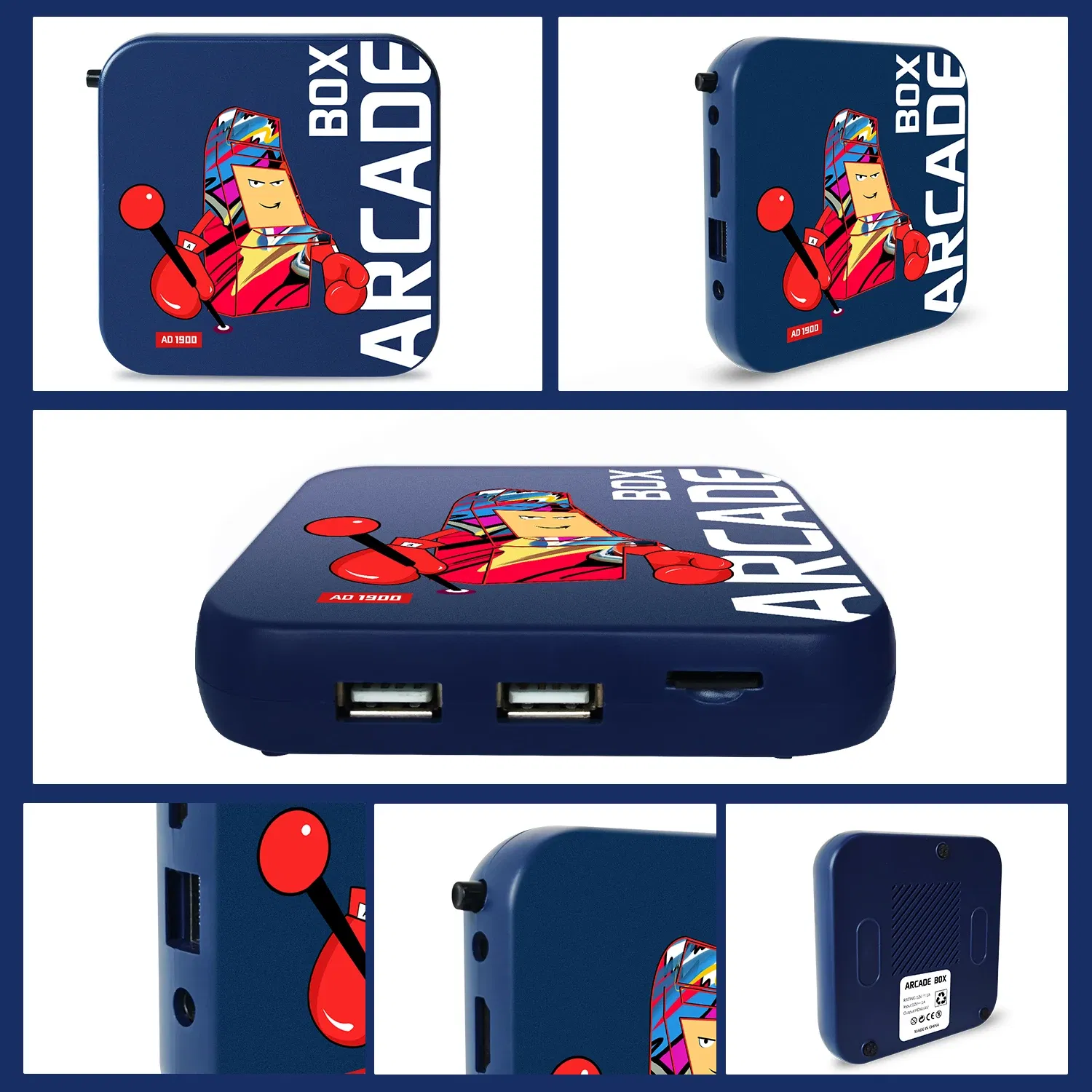 Color: Blue, Bundle: Bundle 4 - Arcade Box Retro Game Console for PS1/PSP/N64 Built-in 50 Emulator Video Game Console TV Box Classic Game Box with Controller