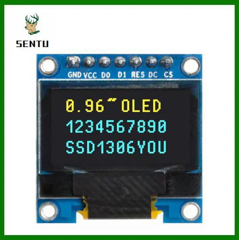 Color: Green - 0.96 inch OLED IIC Serial White Display Module 128X64 I2C SSD1306 12864 LCD Screen Board GND VCC SCL SDA 0.96" for Arduino Black