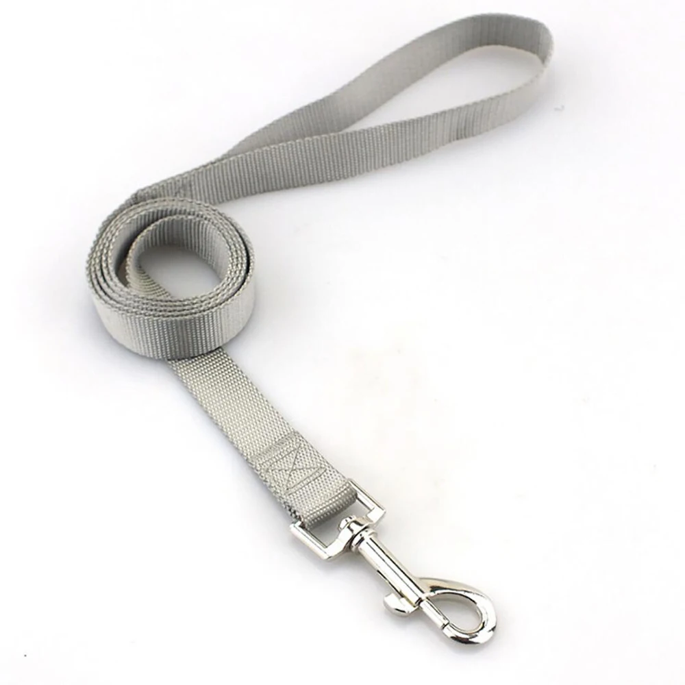 Color: Silver, Size: L - Strong Durable Dog Training Leash Lightweight Soft Convertible Pet Traction
