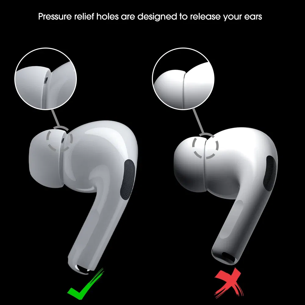 Color: BROWN - Replacement Earbuds Eartip For AirPod Pro 1/2 Generation Wireless Earphone Soft Silicone Earplug Cover Noise Reduction Ear Cap