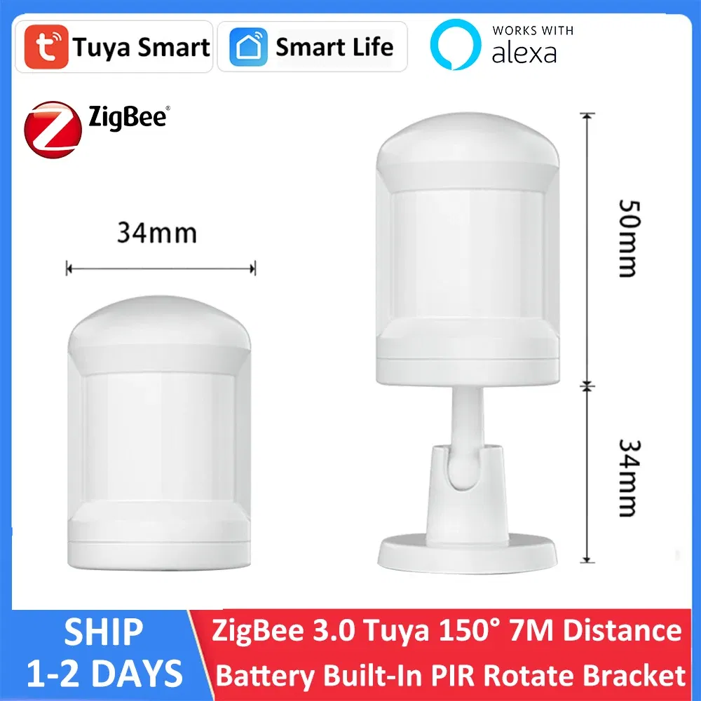 Color: Blue - Tuya Smart ZigBee 3.0 Battery Alexa PIR Motion Sensor Detector 5-7M 150?° Works with ZigBee BLE5.0 Bluetooth Mesh Gateway Hub