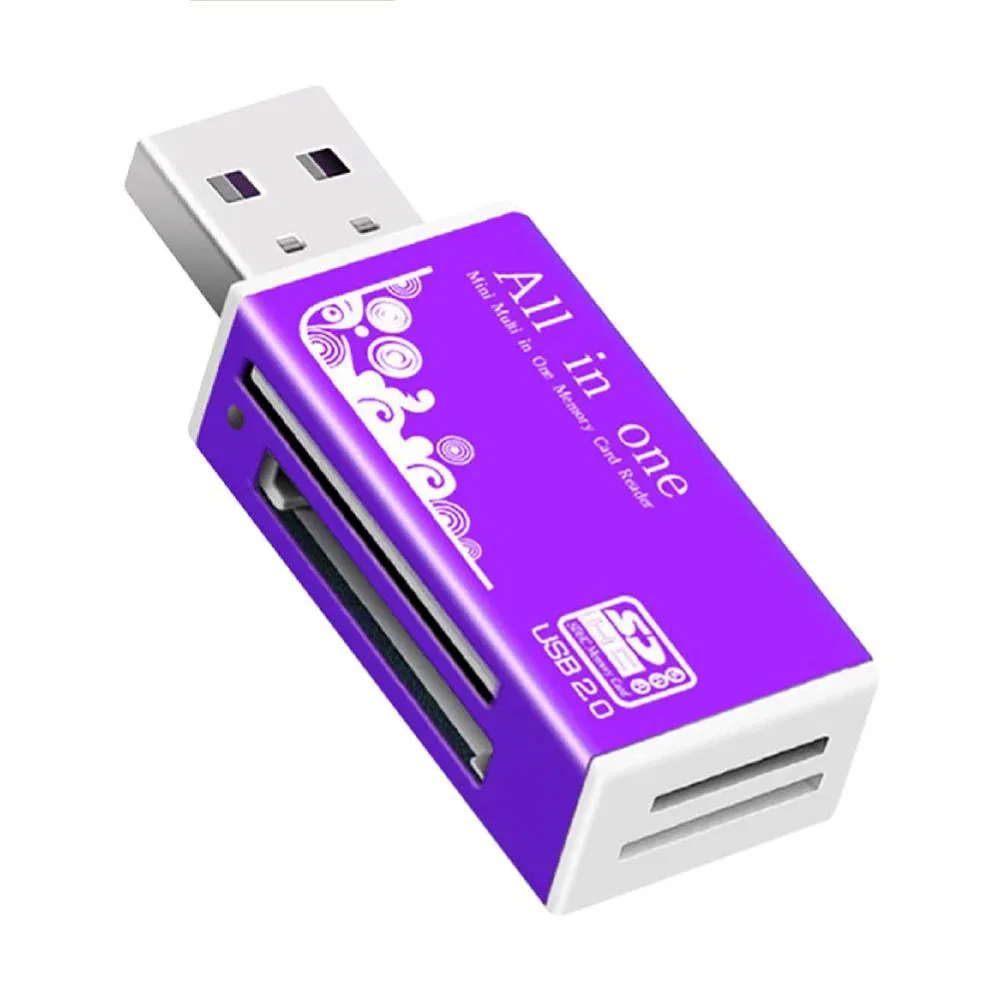 Color: Gold - Multifunctional USB 2.0 Micro-SD/TF/CT/MS/SDHC/MMC Memory Card Reader Adapter