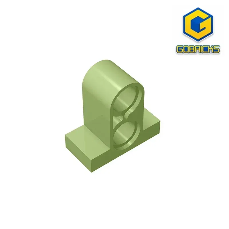 Color: Wood - Gobricks GDS-937 Technical, Pin Connector Plate 1x2x1 2/3 with 2 Holes compatible with lego 32530 Educational Building Blocks