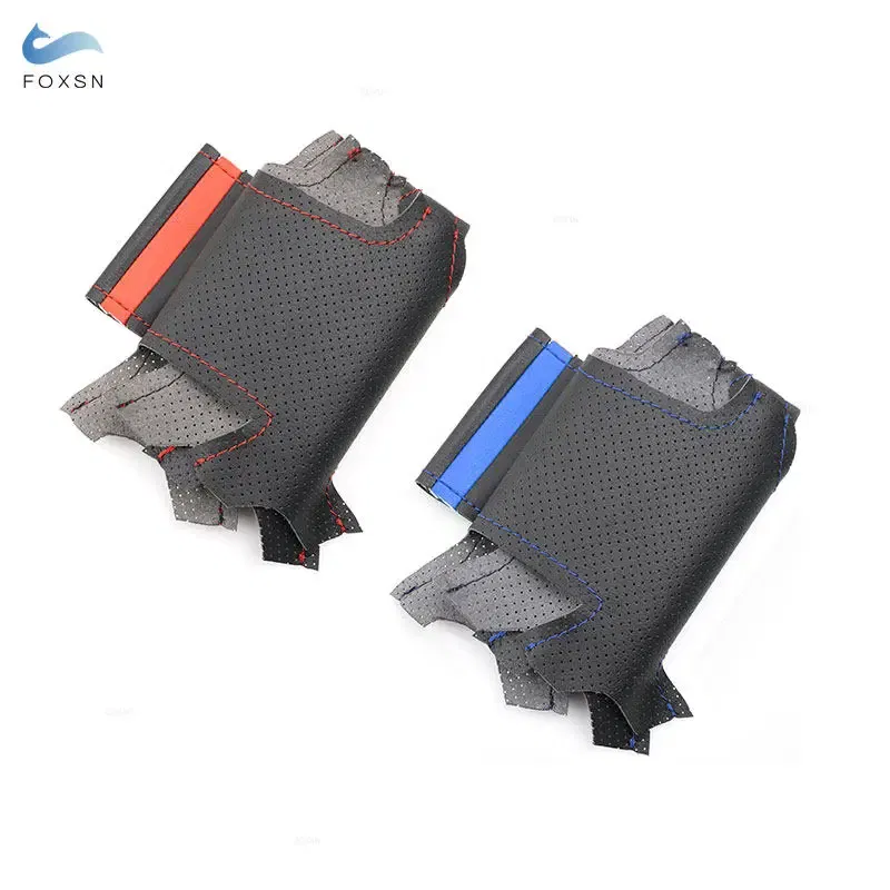 Color Name: silver - For Renault Clio 3 RS 2005 2006 2007 2008 2009 2010 2011 2012 2013 Hand-stitch Car Steering Wheel Cover Perforated Leather Trim