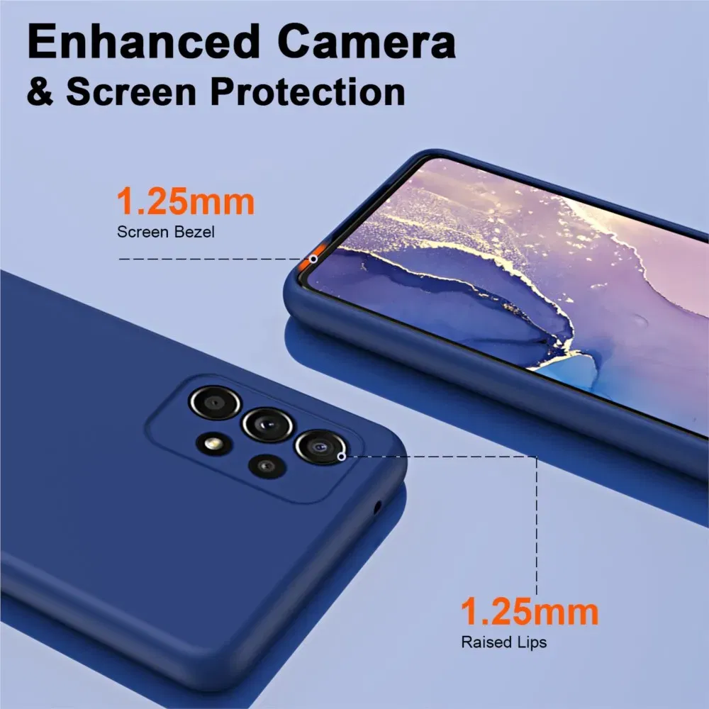 Color: Red, Material: Vinyl - Solid Silicone Protect Case For Samsung Galaxy A13 A23 A33 A53 A73 A12 A22 A32 A52 A52S A72 A04 A04S A14 A24 4G A34 A54 Cover