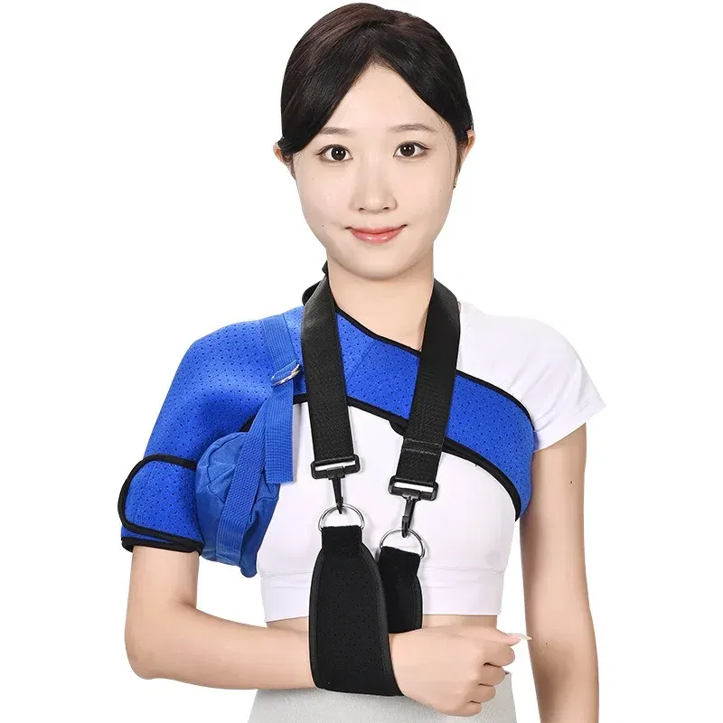 Color: Red, Size: Multi Size SML - Adjustable Shoulder Support Band Elbow Joint Clavicle Fracture Fixation Strap Pain Relief Shoulder Droop Arm Injured Guard Sling