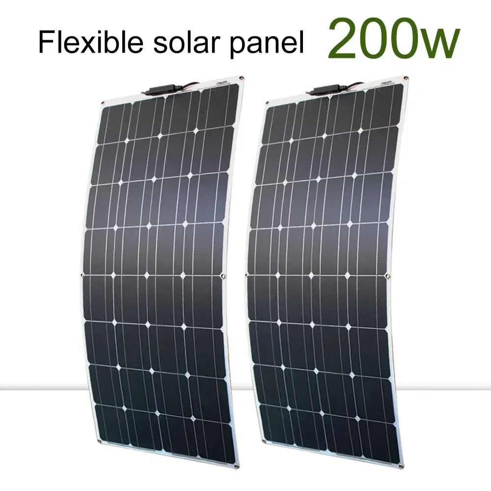 Color: Golden, Ships From: CHINA - New Solar panel kit and 300w 200w 100w flexible solar panels 12v 24v high efficiency battery charger module