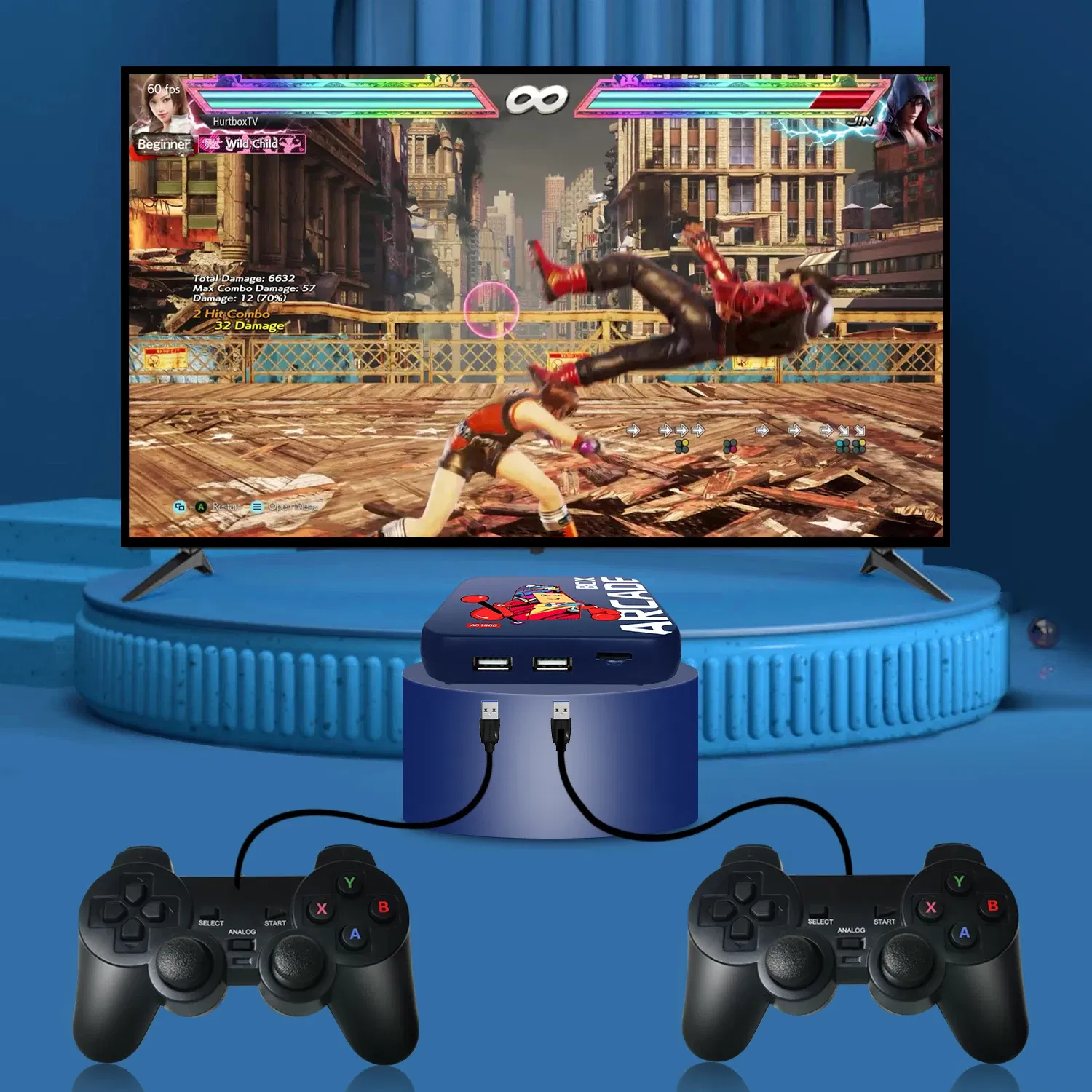 Color: Yellow, Bundle: Bundle 2 - Arcade Box Retro Game Console for PS1/PSP/N64 Built-in 50 Emulator Video Game Console TV Box Classic Game Box with Controller