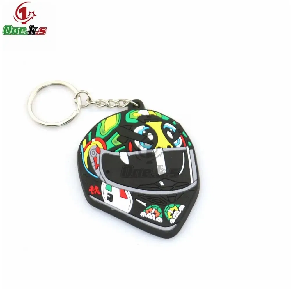 Color: Champagne - Rubber Motorcycle Key Ring Key Chain cool keychain 3D Soft For motorcycle helmet 93 AGV