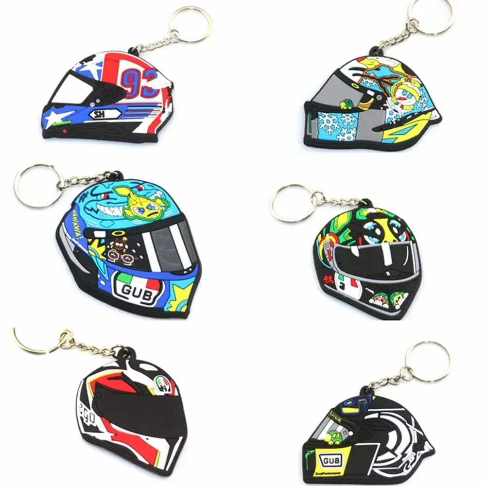 Color: Champagne - Rubber Motorcycle Key Ring Key Chain cool keychain 3D Soft For motorcycle helmet 93 AGV