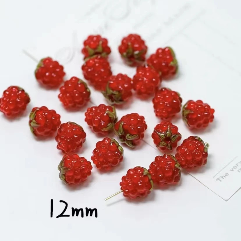 Color: black, Ships From: CHINA, Item Diameter: 12mm - DIY Mini Czech Glass Grape Beads Raspberry Pendant Accessory Bead