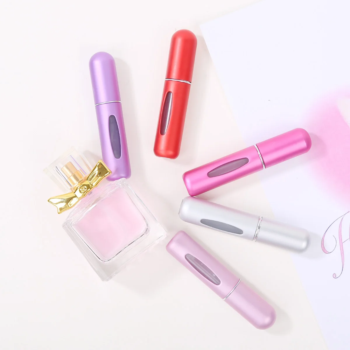 Color: DEEP BLUE - 5ml Perfume Refill Bottle Portable Mini Refillable Spray Jar Scent Pump Empty Cosmetic Containers Atomizer for Travel Tool Hot
