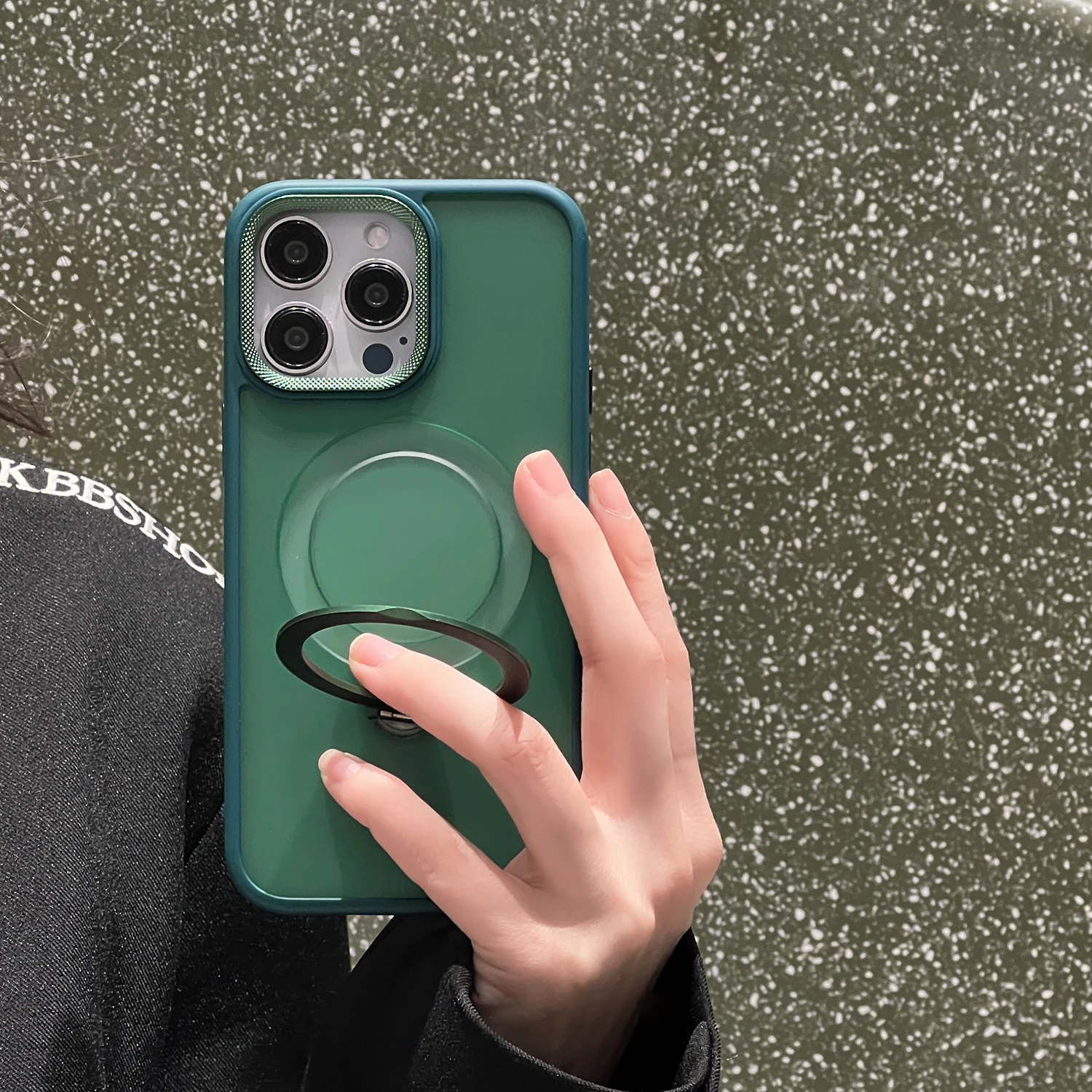 Color: black, Material: Microfiber - For iPhone 15 Pro Max 360?° Rotation Magnetic Holder Stand Matte Phone Case For iPhone 11 12 13 14 15 Plus Heat Dissipation Cover
