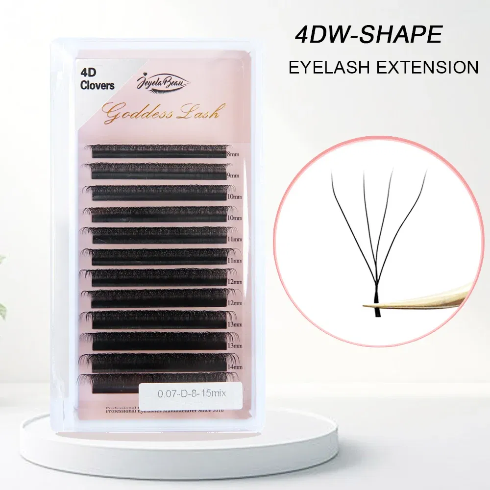 Color: Black & Silver, Curl: C, Thickness: 0.07mm, Length: 11mm, Ships From: CHINA - Goddess 3D/4D/5D/6D/7D/8D W Shape lashes 4D Premade Fan Lash Extensions 0.07 C/D Curl Natural Soft High Quality Idividual Lashes