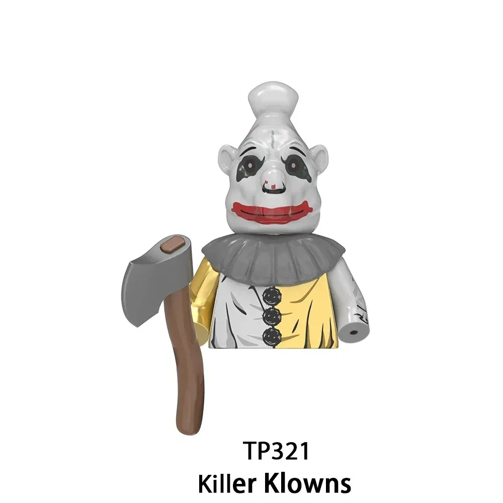 Color: Yellow - TP1040 WM6205 G0129 Killer Klowns Mini Action Figure Classic Horror Thriller Movie Series Building Block Model Doll Toy For Gift