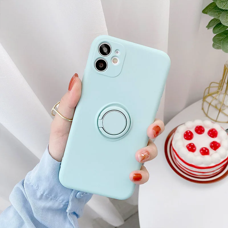 Color: Khaki, Compatible-Phone Models: For iPhone 16 Pro, Ships From: CN - With Ring Holder Shockproof Case For IPhone 16 15 14 13 12 11 Pro Max Silicone TPU Soft Back Cover