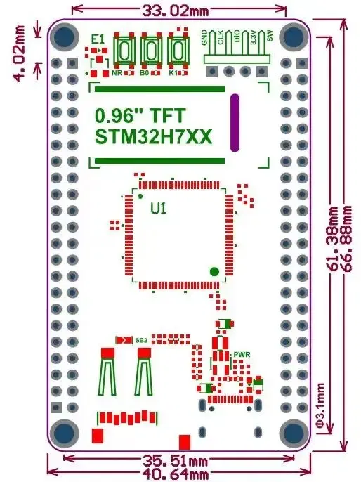 Color: SKY BLUE - WeAct STM32H743 STM32H743VIT6  STM32H7 STM32 Demo Board Core Board