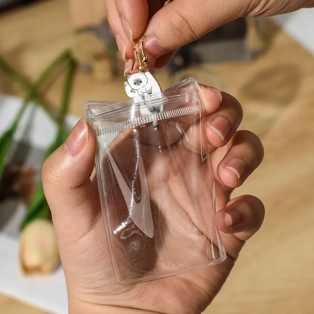 Size: XL, Color: Yellow - 100/10Pcs PVC Jewelry Package Bags Thicken Self Sealing Pouches Anti-Oxidation Earring Necklace Clear Organizer Bag Reusable