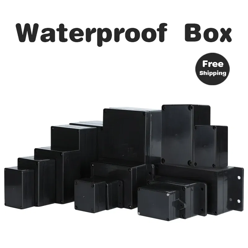 Color: Blue - Black plastic waterproof wire junction box power supply outdoor security monitoring open-mounted waterproof box abs plastic shel
