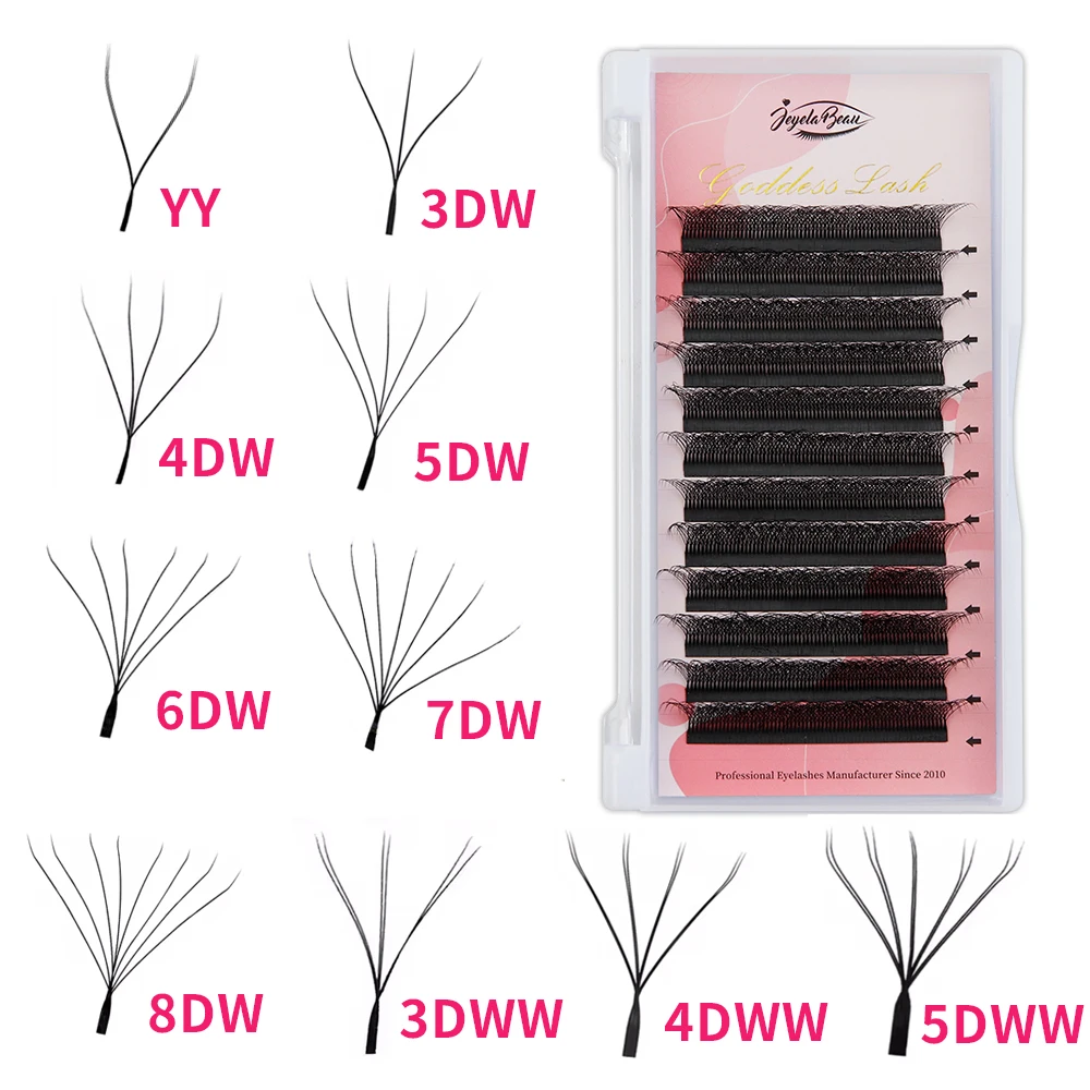 Color: DEEP BLUE, Curl: D, Thickness: 0.07mm, Length: 12mm, Ships From: CHINA - Goddess 3D/4D/5D/6D/7D/8D W Shape lashes 4D Premade Fan Lash Extensions 0.07 C/D Curl Natural Soft High Quality Idividual Lashes