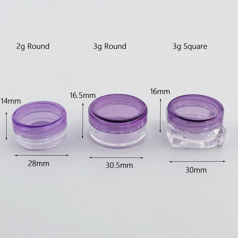 Color: Orange - 15pcs 2g 3g Empty Jars Refillable Mini Plastic Bottle Cosmetic Jar Container Small Round Bottle Little Cream Jar Solid Perfume