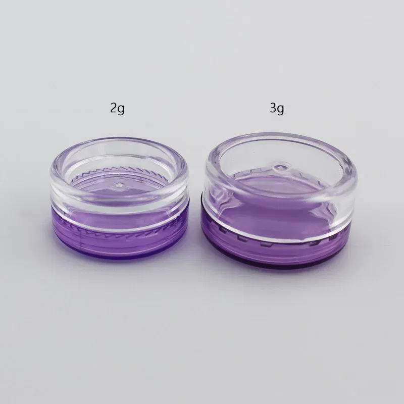 Color: Orange - 15pcs 2g 3g Empty Jars Refillable Mini Plastic Bottle Cosmetic Jar Container Small Round Bottle Little Cream Jar Solid Perfume
