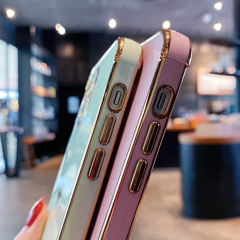 Color: Brown, Compatible-Phone Models: For iPhone 13 Pro, Ships From: CN - Electroplating Side Love Heart Phone Case For IPhone 16 15 14 13 12 11 Pro Max XR 8 Plus SE2/SE3 Shockproof Back Cover