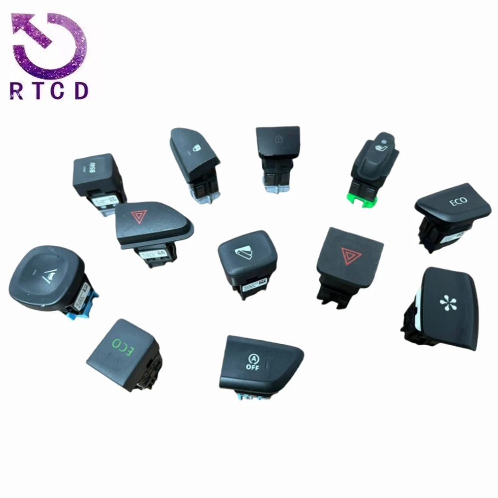 Color: PURPLE, Ships From: CHINA - ECO start stop emergency light switch anti slip lock seat adjustment switch air conditioning switch ACC FOR Renault