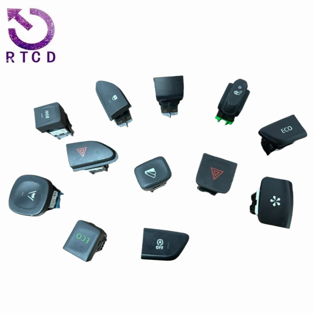 Color: PURPLE, Ships From: CHINA - ECO start stop emergency light switch anti slip lock seat adjustment switch air conditioning switch ACC FOR Renault