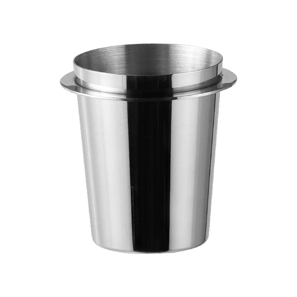 Color: WHITE - Coffee Dosing Cup 51/54/58mm Coffee Bean Measuring Cups Stainless Steel Replacement Cafe Barista Tool for Espresso Machine