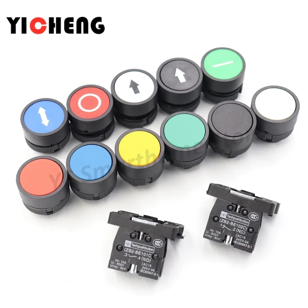 Color: Ivory - 2Pcs Plastic marking flat button Arrow indication xb2- self-reset point move 22MM Turn on the power button switch NO/NC