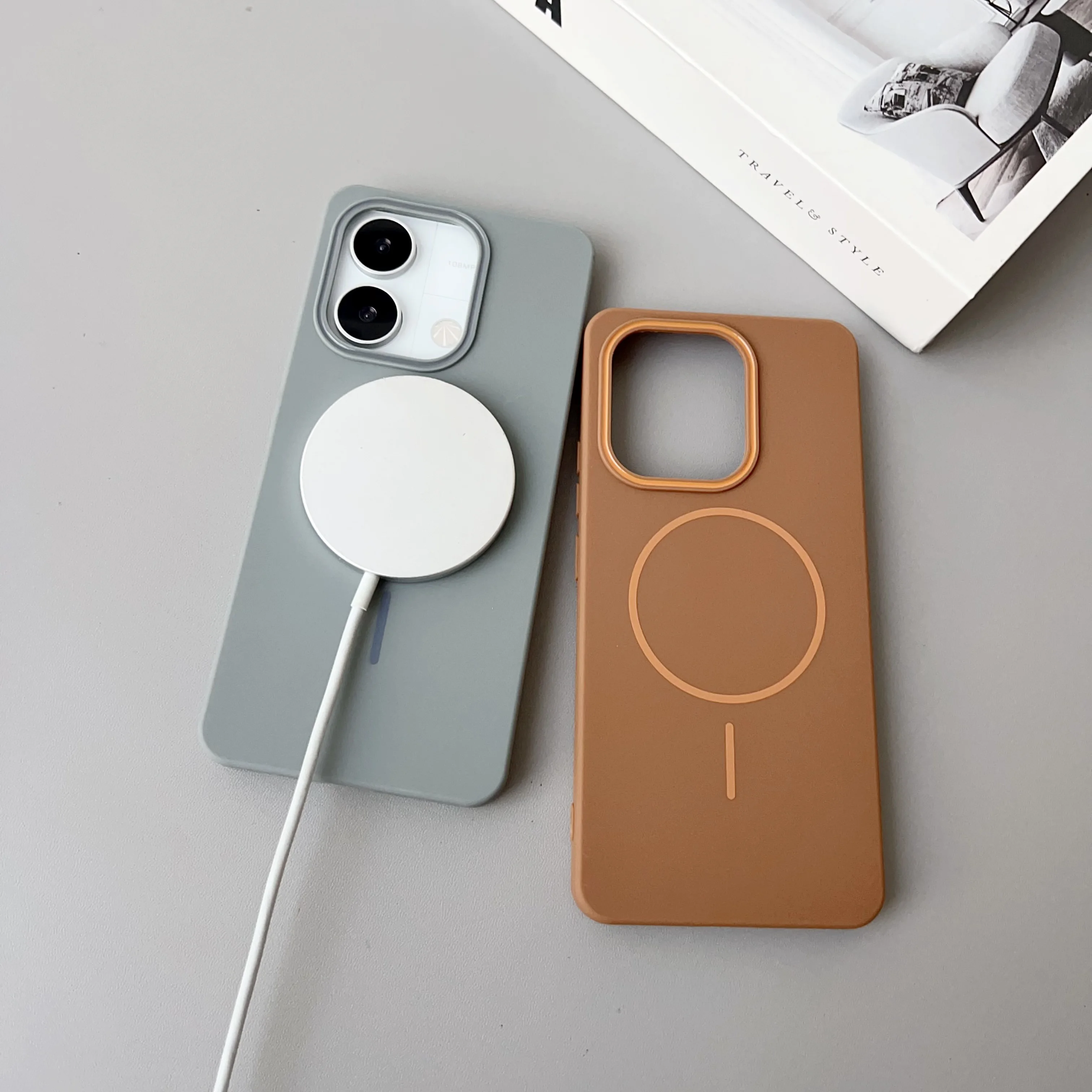 Color: Brown, Compatibility by Model: Redmi Note 13 4G - NEW For Redmi Note 14 13 Pro A4 A5 4G 5G skin sensitive original thin circle magnetic solid color phone protective case