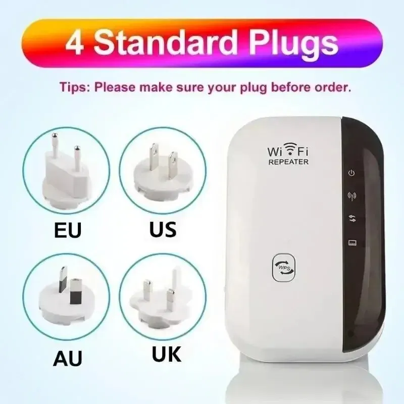 Color: WHITE - Wifi Repeater Wireless Signal Amplifier Extended Network Enhancer EU US Home Router 300m Thro