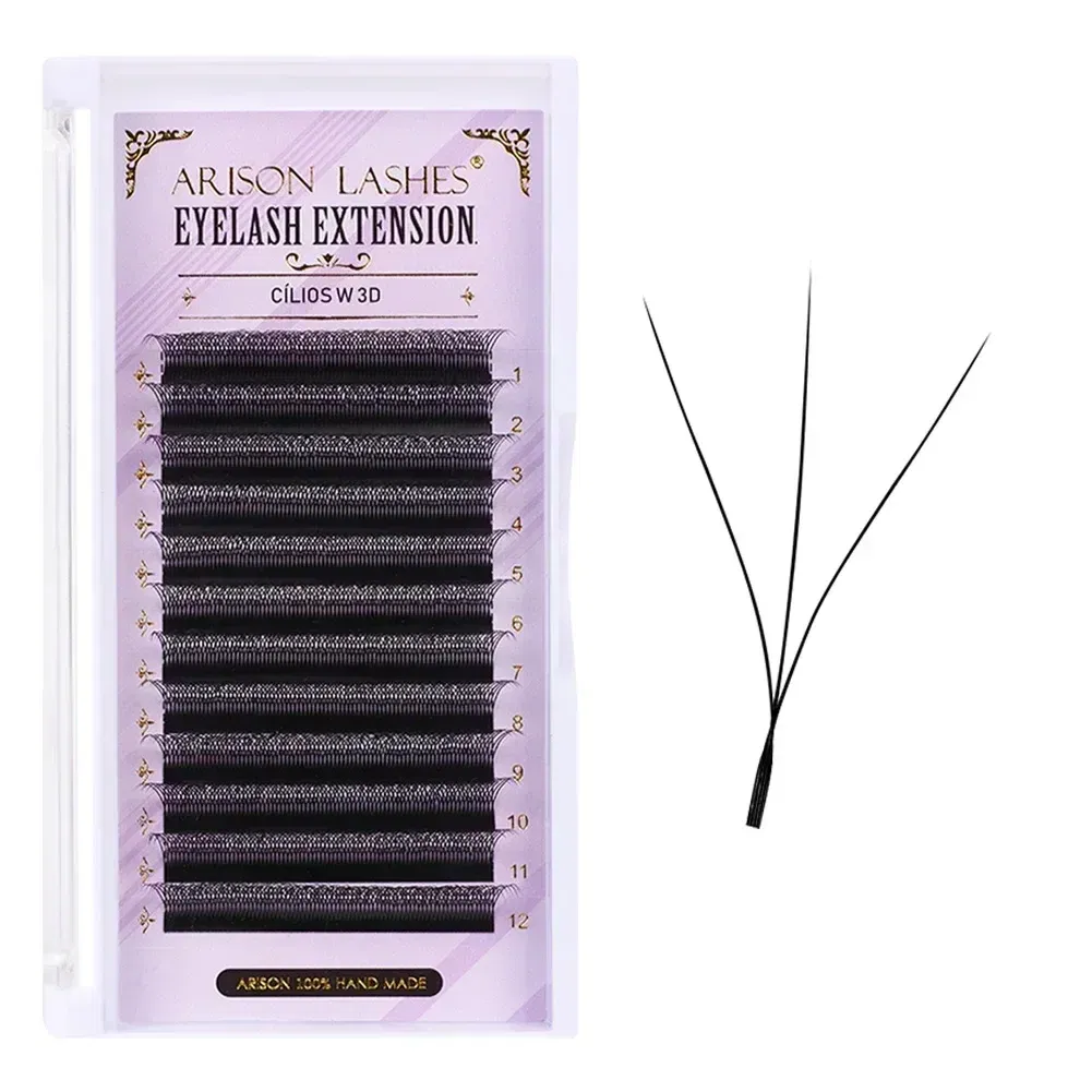 Color: Brushed Brass, Curl: C, Thickness: 0.07mm, Length: 12mm - ARISON YY Lashes and 3D/4D/5D W Shape Lashes Brasileiro Premade Volume Eyelashes Extension Soft Thin Easily Grafting Extension
