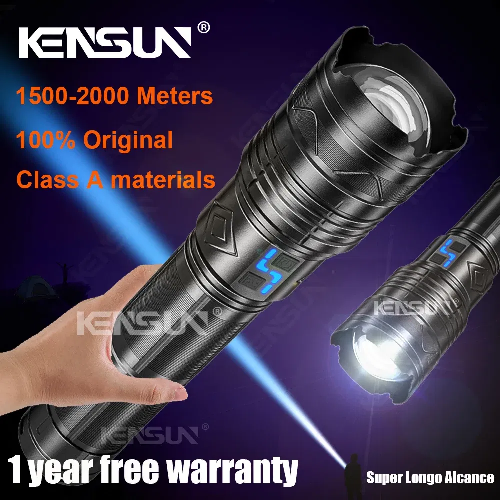 Emitting Color: Blue - High Power Tactical Rechargeable led flashlight long range very powerful Lantern 100W usb charging lamp Torch with indicator