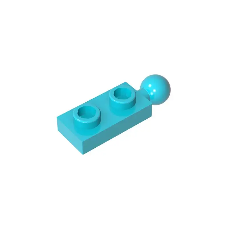 Color: Gold - Gobricks MOC Compatible Assembles Particles 22890 Plate Modified 1 x 2 with End Towball Building Blocks DIY High-Tech Spare Toys