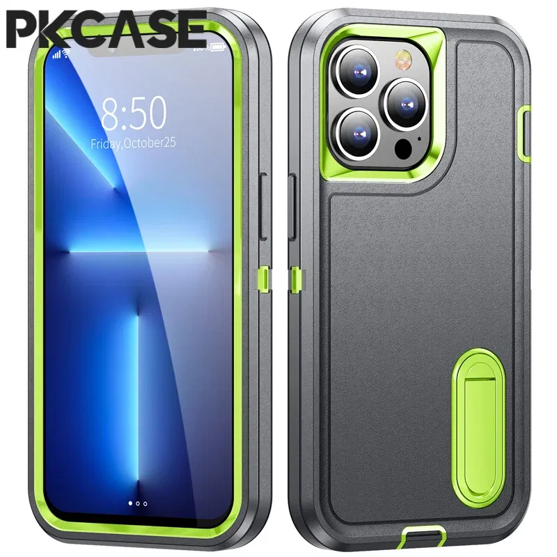 Color: Blue, Material: POLYESTER - PKCASE Shockproof Case For iPhone 13 Mini 12 11 Pro Max 6 7 8 Plus Bracket Protective Cover For iPhone X XS XR SE 2020 2022