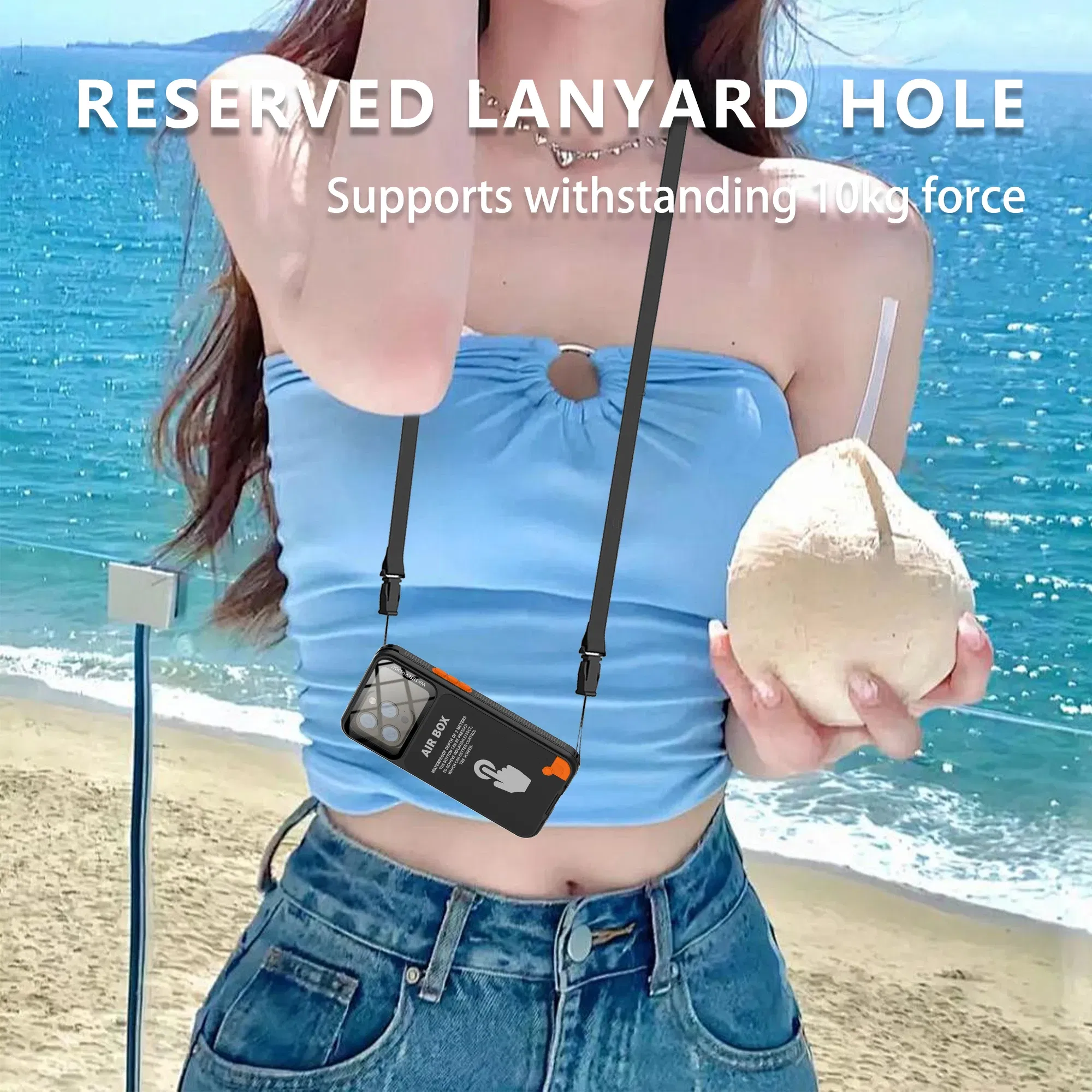 Color: Blue, Material: PP - IP68 Waterproof Phone Case For iPhone 15 14 13 12 Pro Max Plus Underwater Taking Shockproof Dustproof Swimming Diving Cover