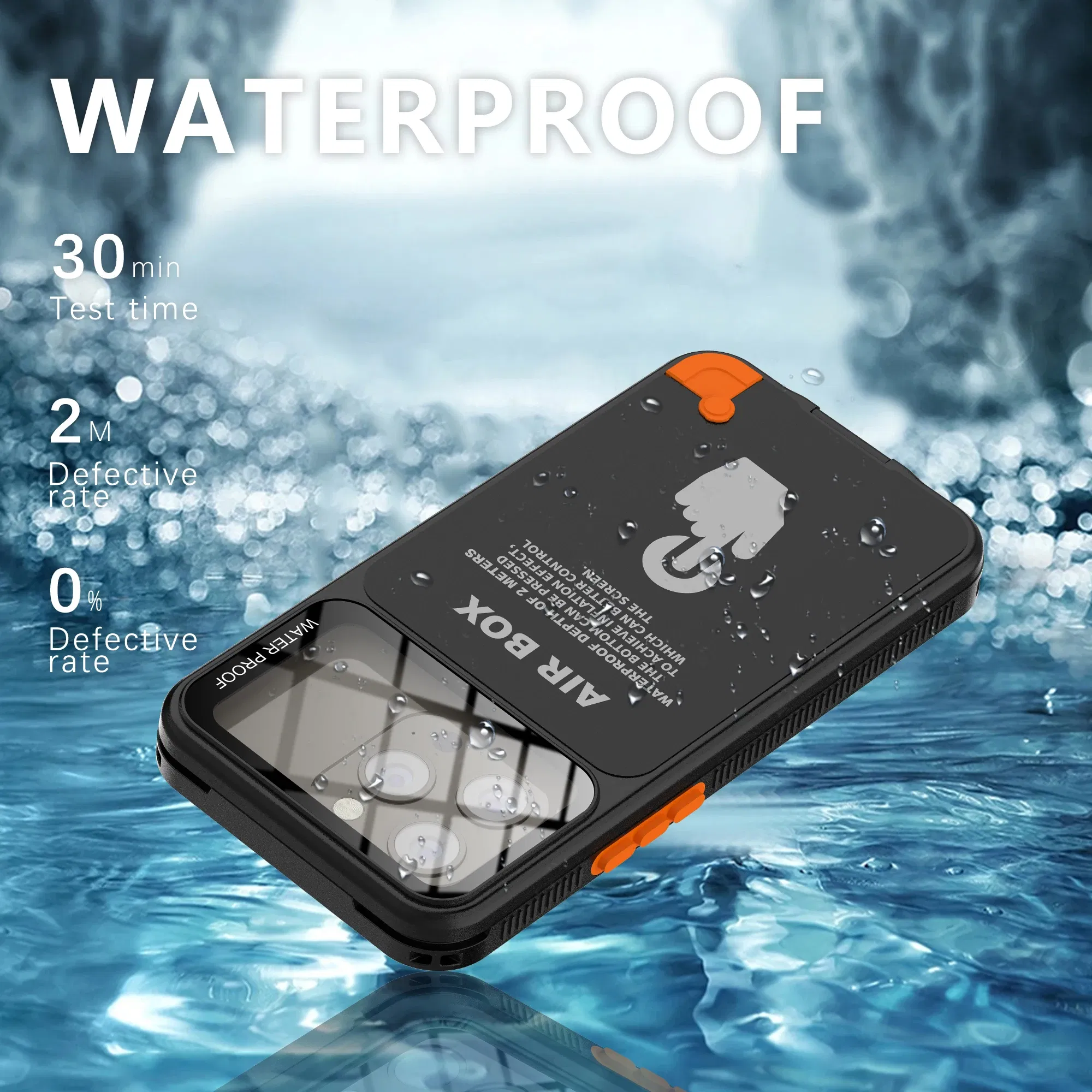 Color: Blue, Material: PP - IP68 Waterproof Phone Case For iPhone 15 14 13 12 Pro Max Plus Underwater Taking Shockproof Dustproof Swimming Diving Cover