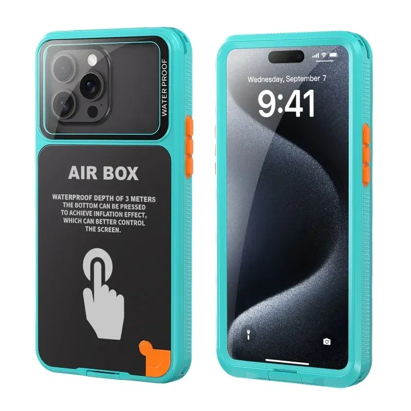 Color: Blue, Material: PP - IP68 Waterproof Phone Case For iPhone 15 14 13 12 Pro Max Plus Underwater Taking Shockproof Dustproof Swimming Diving Cover