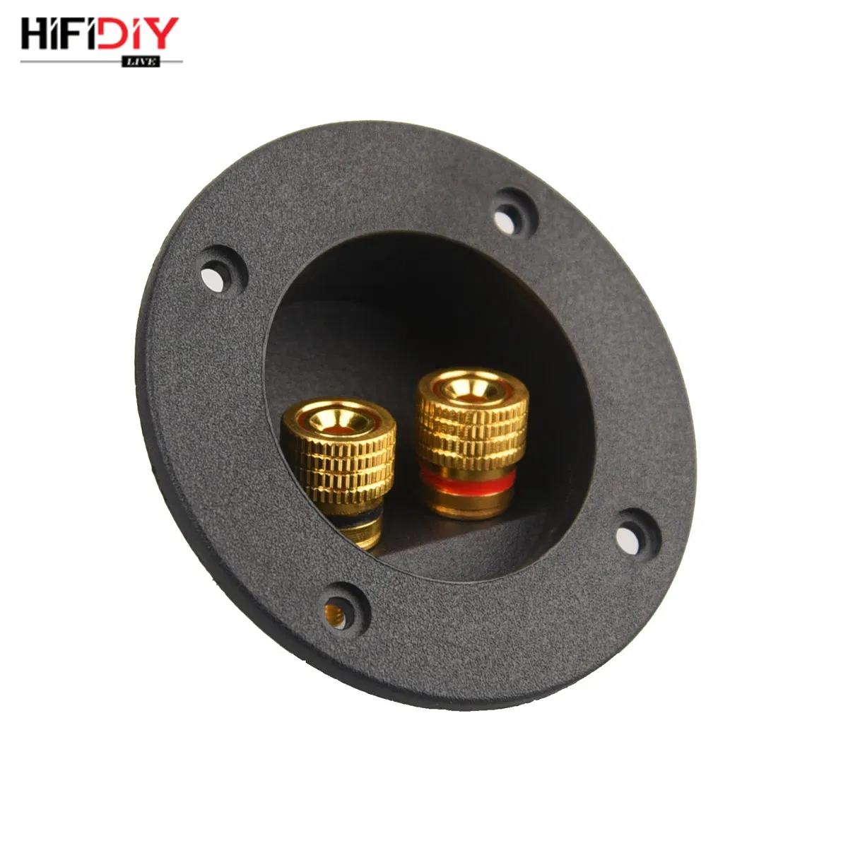 Color: Pink, Bundle: Bundle 3 - HIFIDIY LIVE Square circle (Install Hole 49-76) speaker junction Box Terminal Shell 2 copper Binding Post Wire Cable Connector