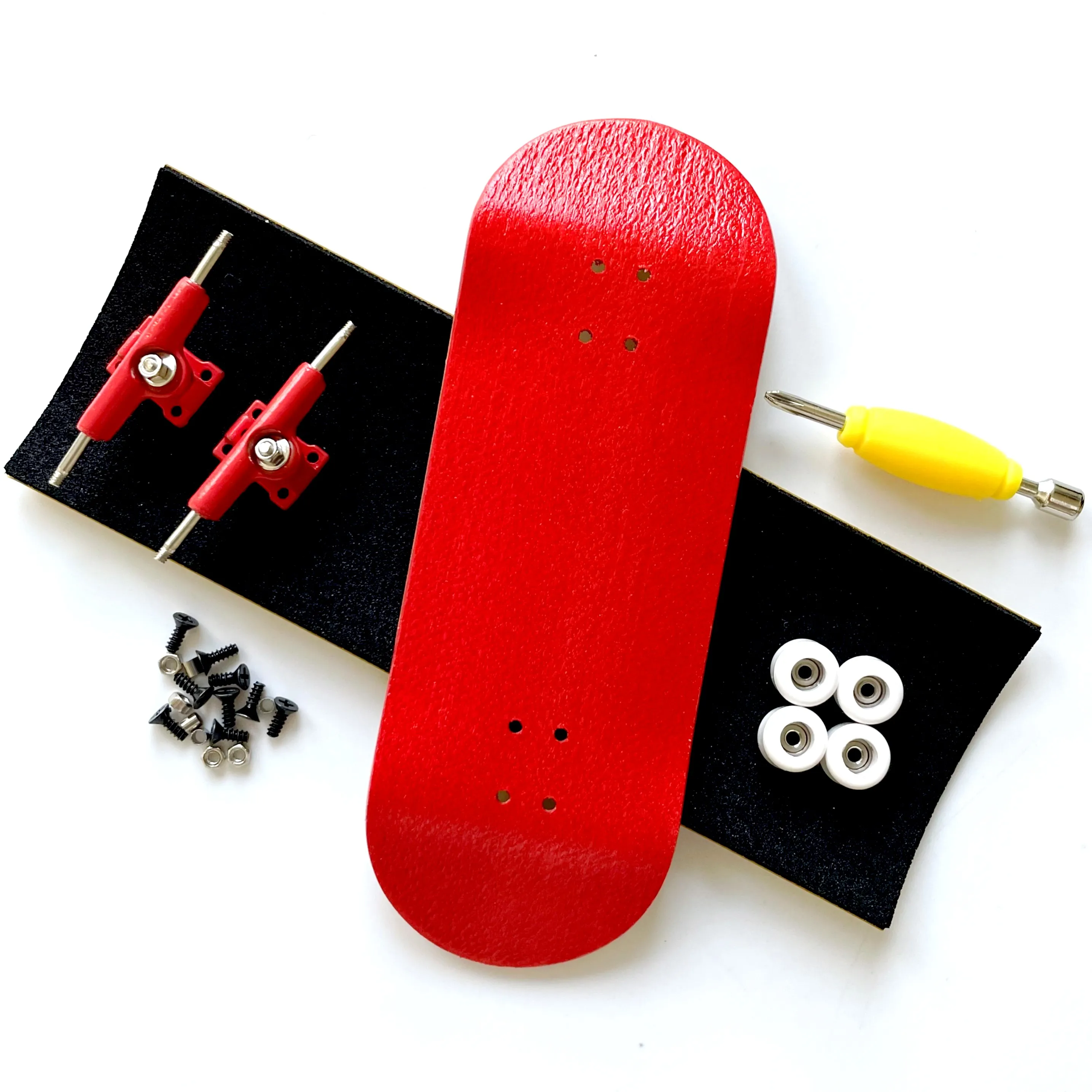 Color: Yellow - 34mm Fingerboard Set with Double Axle Trucks Bearing Wheels
