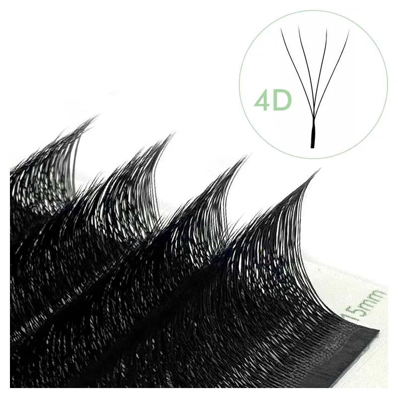 Color: Black & Silver, Curl: LU, Thickness: 0.07mm, Length: 14mm - NATUHANA W-Shaped 4D 5D Volume Eyelash Extensions Premade Volume Fans W Shape Lashes Natural Soft False Eyelashes for Makeup