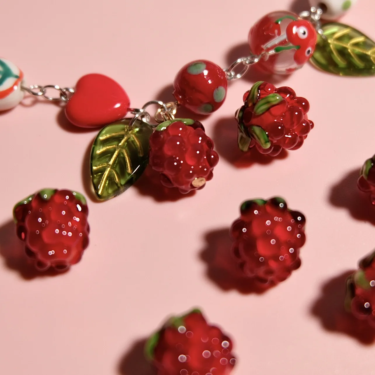 Color: light green, Ships From: CHINA, Item Diameter: 12mm - DIY Mini Czech Glass Grape Beads Raspberry Pendant Accessory Bead